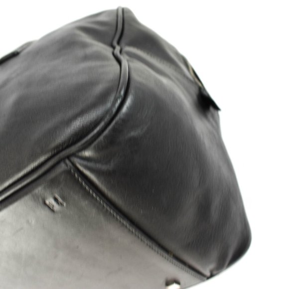 GUCCI: Black, Leather & Logo Duffel/Weekender (vo) - Picture 8 of 12